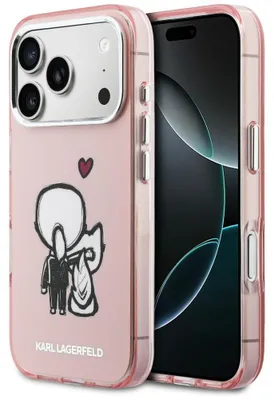 Image de Étui Karl Lagerfeld Karl & Choupette     Coque arrière Magsafe pour iPhone 17 Pro Max rose