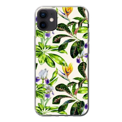 Produktbild von MuchoWow® Handyhülle Schutzhülle Hülle für iPhone 12 mini Blätter - Strelitzia - Blüte Silikon Softcase Handy Hülle - Bild