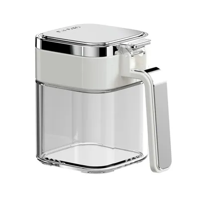 Produktbild von 380ml Glas Gewürzbehälter mit Deckel, Küche Gewürzdosen, Weiß