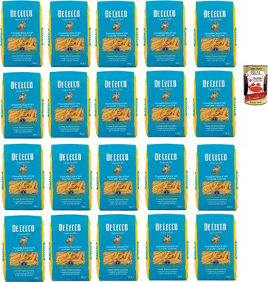 Produktbild von De Cecco Pennette Lisce N°140 100% Italienisch Pasta Nudeln 20x 500g + Italian Gourmet Polpa 400g
