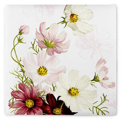 Produktbild von MANK Serviette Cosmea aus Linclass® Airlaid, 40 x 40 cm, 1/4 Falz, 50 Stück - Floral