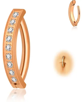 Produktbild von Bauchnabelpiercing Clicker Titan Antiallergie Schwarz 14G 10mm/12mm Zirkonia