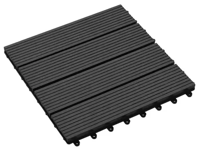 Produktbild von Terrassenfliese - VIDAXL - 11 pcs - Schwarz 30 x 30 cm WPC