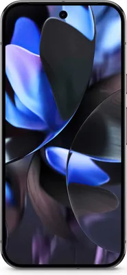 A smartphone with a colorful, abstract wallpaper displayed on its screen.