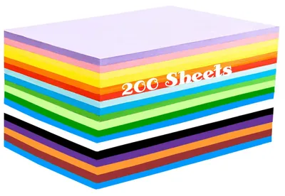 Produktbild von Buntes Papier A4 - 200 Blatt in 20 Farben - Bastelpapier für Origami und DIY-Projekte - 70 g/m² zweiseitig farbig