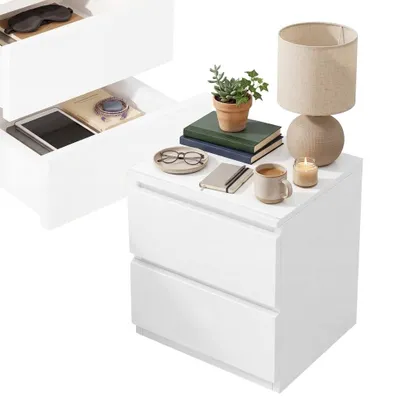 Produktbild von Nachttisch & Nachtkommode in Weiß – Skandinavischer Loft-Stil