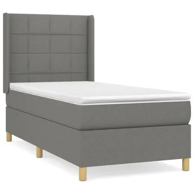 Produktbild von vidaXL Boxspringbett mit Matratze Dunkelgrau 90x190 cm Stoff