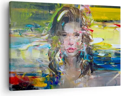Produktbild von Bild auf Leinwand - Leinwandbild - frau modern - 70x50cm - Wand Bild - Wanddeko - Wandbilder - Leinwanddruck - Bilder - Kunstdruck - Wanddekoration - Leinwand bilder - Wandkunst - AA70x50-3473