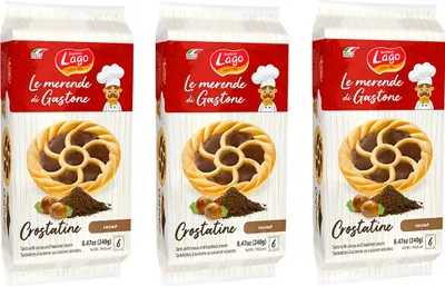 Produktbild von 3x Gastone Lago Crostatine al Cacao Kakao-Törtchen Packung à 240g, Jede Packung Enthält 6 Snack à 40g