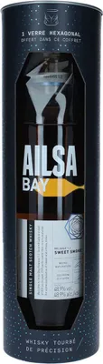 Produktbild von Ailsa Bay SWEET SMOKE Single Malt Scotch Whisky Release 1.2 48,9% Vol. 0,7l in Geschenkbox mit Glas