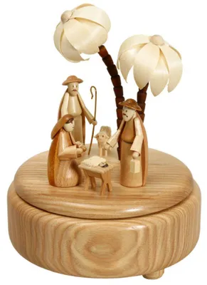 Obrázek produktu pro Hrací skříňka s betlémem přírodní ŠxVxH 13x16x13 cm NOVINKA