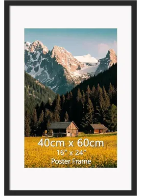 Zdjęcie produktu dla Rama na zdjęcia o wymiarach 40x60 cm z ramką passepartout na zdjęcie o wymiarach 30x45 cm, kolor czarny, do montażu na ścianę