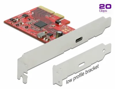 Productafbeelding van Delock PCI Express x4 kaart met 1 externe SuperSpeed USB 20 Gbps poort