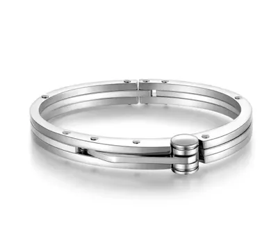 Produktbild von Herren Armband Edelstahl Massiv Elegant Silberfarben Hochglanzpoliert