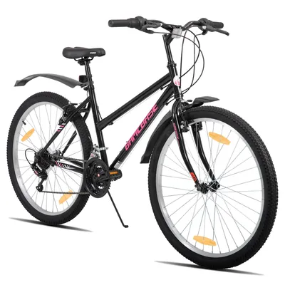 Produktbild von Hiland 26 Zoll Damen-Mountainbike, Fahrrad für Mädchen und Frauen, 18-Gang-MTB, Doppel-V-Bremsen, Rahmen aus Kohlenstoffstahl