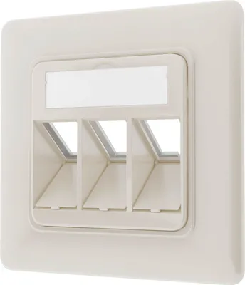 Produktbild von hb-digital Netzwerk Dose 3 Port Lan Steckdose RJ45 Unterputz RAL 9010