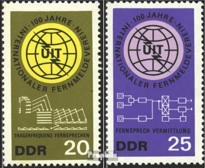 Produktbild von Briefmarken DDR 1965 Mi 1113-1114 (kompl.Ausgabe) gestempelt 100 Jahre Internationaler Fernmeldeverein