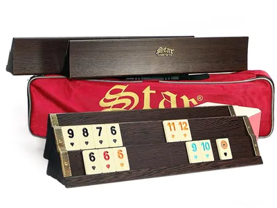 Immagine prodotto di SEMUS Premium Rummy / Okey con pezzi in melamina Ahsap Okey Takimi con biro Semus (scuro)