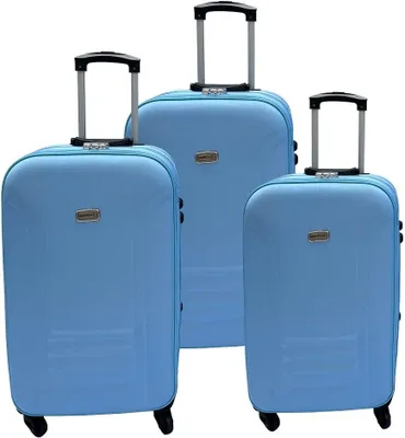 Produktbild von Travel LEX EVA Kofferset 3 teilig mit Schloss und 4 Rollen , Farbe:Blau