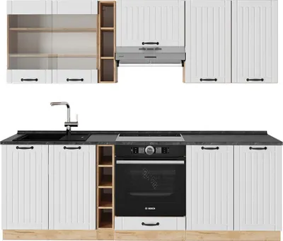 Produktbild von Küchenzeile Vicco Fame-Line Weiß Landhaus 235 cm , AP Anthrazit, Model 57549