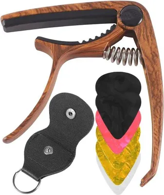 Produktbild von Gitarrenhalter mit 6 Plectrums und ergonomischem Design