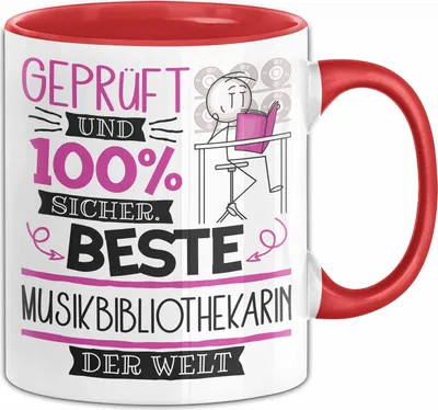 Produktbild von Musikbibliothekarin Geschenk Becher Tasse Gott Schuf Alle Menschen Gleich Nur Die Besten Durfeten Musikbibliothekarin Werden Geschenkidee Lustig (Rot)