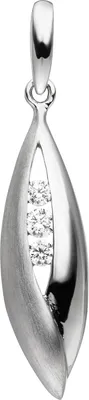 Produktbild von Anhänger 925 Sterling Silber teil matt 3 Zirkonia Silberanhänger