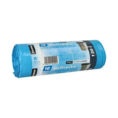Produktbild von Müllsäcke LDPE 120 L Blau – 90 Stück (9 x 10) | Robuste Abfallsäcke