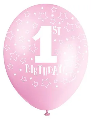 Produktbild von 5 Luftballons 1. Geburtstag rosa