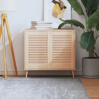 Produktbild von The Living Store Schranktüren Lamellen-Design 2 Stk. 61,5x39,4 cm Massivholz