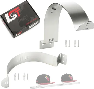 A collage of product images showing a cap holder, its packaging, and caps.