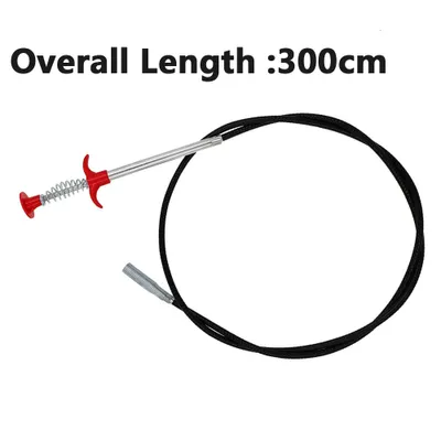 A drain cleaning tool with a claw on a white background.