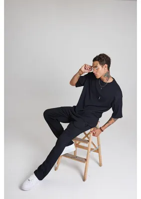 Imagen del producto de Traje deportivo para hombre, pantalón casual, camiseta, conjunto casual de corte amplio, talla M, color