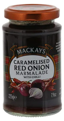 Produktbild von Mackays Rote Zwiebel Marmelade mit Chili 225g – Würzige Feinkost, handgemacht