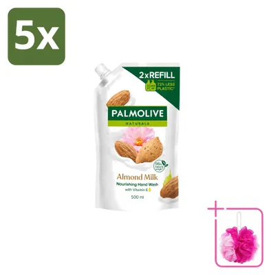 Productafbeelding van 5 x Palmolive Naturals handzeep navulling amandelmelk, 500 ml - voordeelverpakking - 5 stuks