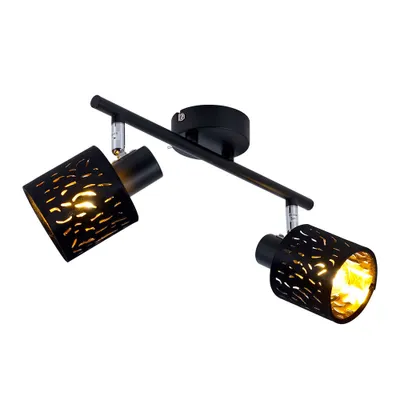 Produktbild von Deckenleuchte, 2 Flammig, Spots beweglich, schwarz, gold