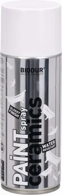 Produktbild von Biodur | Keramik-weiss - 400ml, Sprühlack, Keramische Farbe, Keramikfarben, Töpfer Farben, Badewanne Lackieren