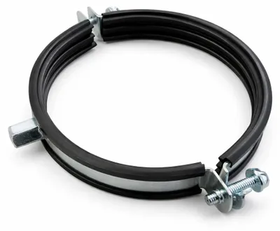 Produktbild von Rohrschelle / Lüftungsschelle Ø 250 mm mit Schallschutzeinlage, M8/M10 Kombigewinde