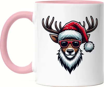 Produktbild von Rentier Weihnachten Tasse Rosa Brille Lustig Xmas Christmas
