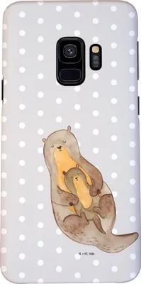 Produktbild von Mr. & Mrs. Panda Samsung Galaxy S9 Handyhülle Otter Kind - Grau Pastell - Geschenk, Cover, Mutter, Handy Schutzhülle, Smartphone Hülle, Familie, Baby, Mama, Geburt