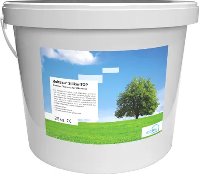 Produktbild von SilikonTOP Scheibenputz 25kg RAL 7043 Verkehrsgrau B WDVS Silikonputz 1,5mm fein Nano-Effekt Silikonharz Fassade Oberputz Edelputz Eimer Fassadenputz