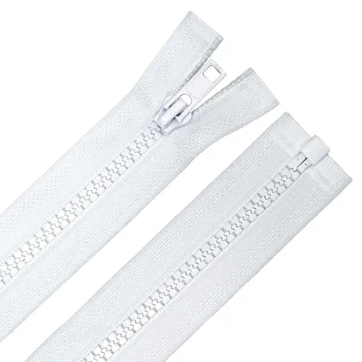 1 Reißverschluss Plastik-Kunststoff Profil 5mm 100 cm teilbar, Autolock, weiß