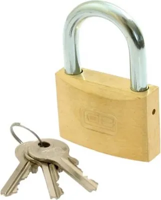 Zdjęcie produktu dla LOB Kłódka bębenkowa zasuwkowa mosiężna KM60-B1-00-3, 60 mm, EAN 5905452651501