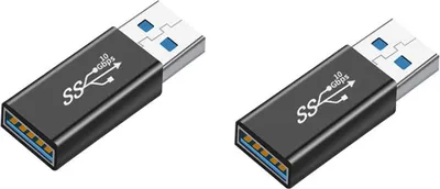 Immagine prodotto di INF Adattatore USB Femmina a USB Maschio 3.1 Dritto, ABS Nero, Set da 2