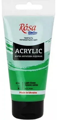 Obrázok produktu pre Akrylová farba svetlozelená 414, 75 ml – Rosa