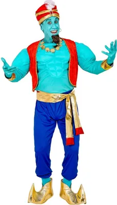 A man dressed as a genie costume.