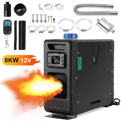 Produktbild von Vigevee 8KW Diesel Standheizung 12V/24V All-in-One mit Bluetooth App, LCD & Fernbedienung, 5L Tank für Auto LKW Wohnmobil Camper Schwarz