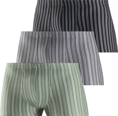 Produktbild von LE JOGGER Boxer Boxershorts für Herren 3 -teilig salbei/anthrazit/schwarz-gestreift Größe 9