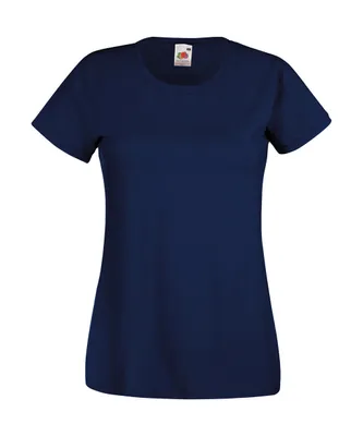 Produktbild von Fruit of the Loom Damen Rundhals Basic T-Shirt Shirt Kurzarm, Größe:S (10), Farbe:Navy Blau