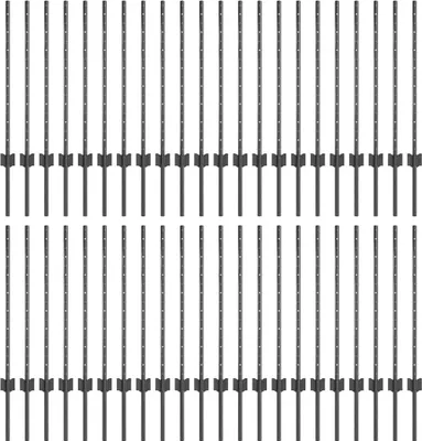 Immagine prodotto di vidaXL Pali da recinzione da interrare, 44 pezzi, grigio, 120 cm